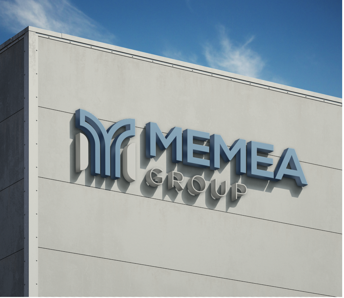 Insegna aziendale con il logo MEMEA Group