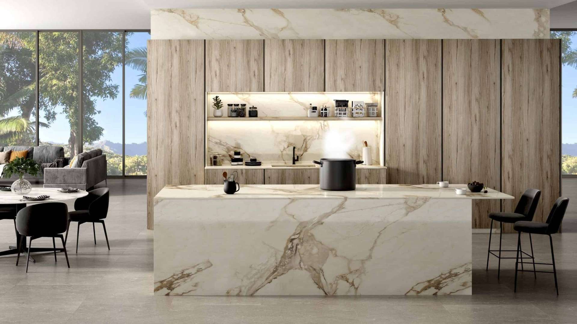 Cucina in marmo con arredi SIRT