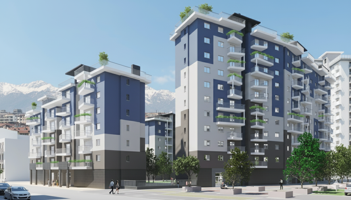 Render del complesso residenziale La Corte di Parco San Paolo